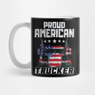 Proud American Trucker #TruckerHeroes Truck Driver Mug